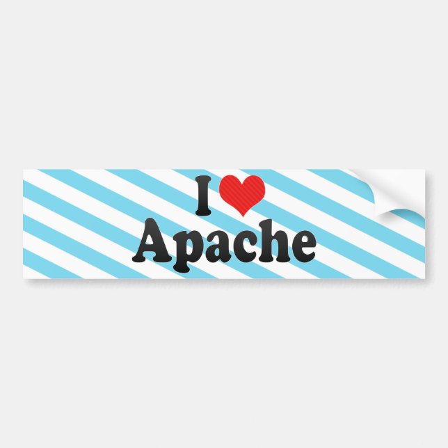 I Love Apache Bumper Sticker (Front)