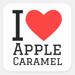 I love Apple caramel  Square Sticker