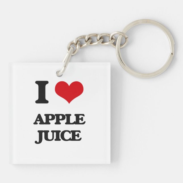 I Love Apple Juice Key Ring (Back)