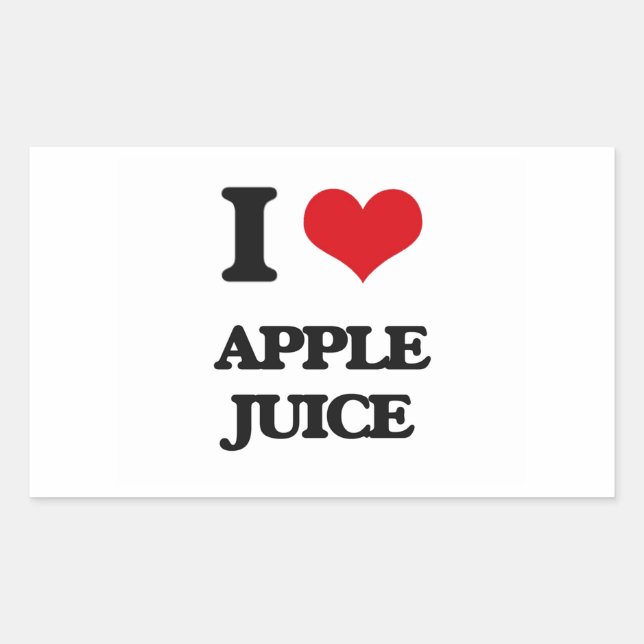 I Love Apple Juice Rectangular Sticker (Front)