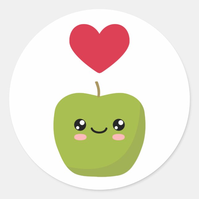 I love Apples Classic Round Sticker (Front)