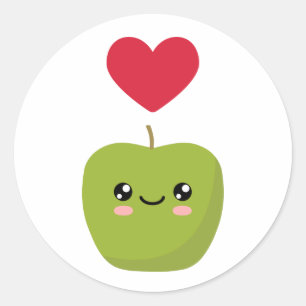 I love Apples Classic Round Sticker