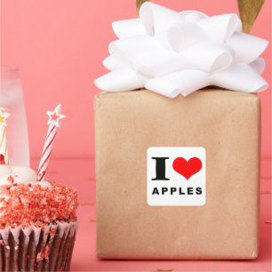 I love apples square sticker