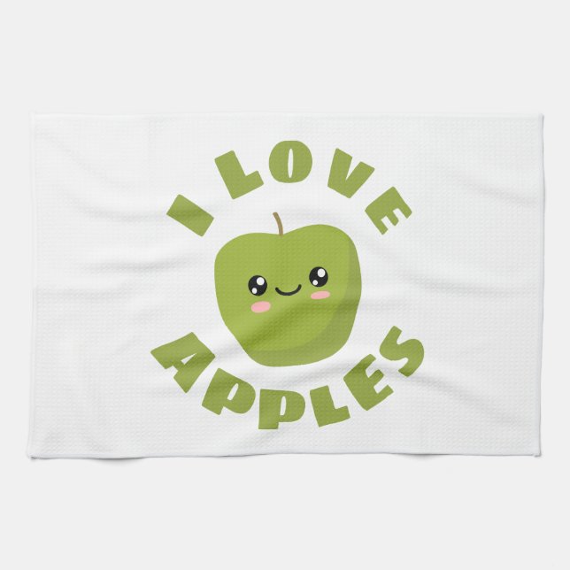 I love Apples Tea Towel (Horizontal)