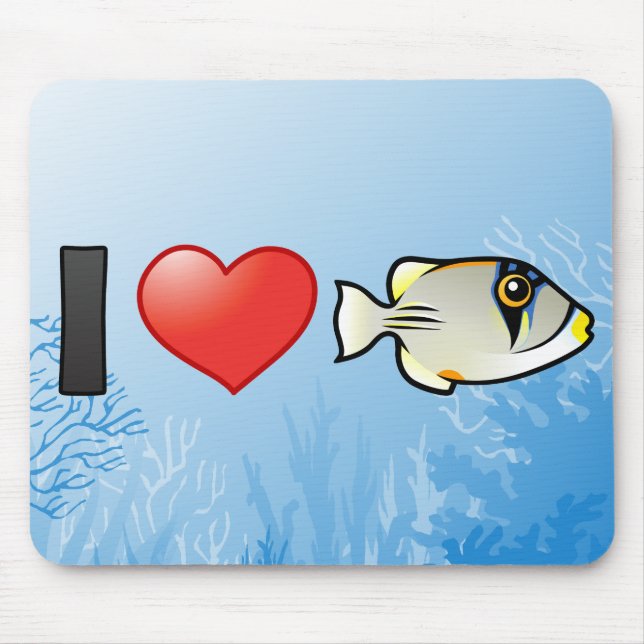 I Love Arabian Picassofish Mouse Pad (Front)