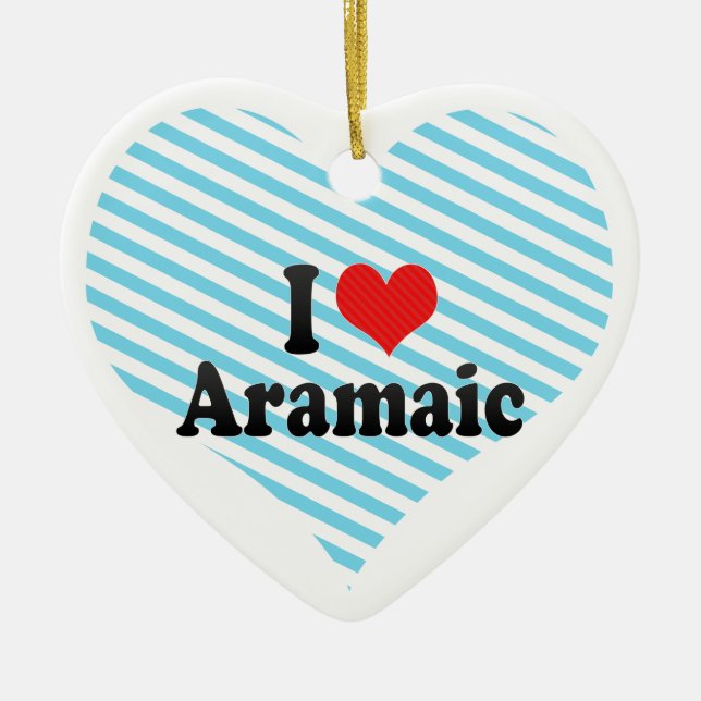 I Love Aramaic Ceramic Tree Decoration (Front)