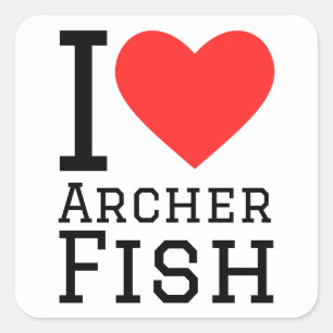 I love archer fish square sticker