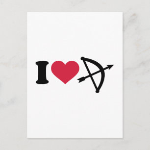 I love Archery arrow bow Postcard