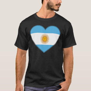I Love Argentina Argentinian Flag Heart Men Wome T-Shirt