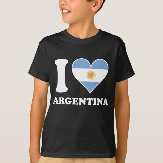 I Love Argentina Argentinian Flag Heart T-Shirt
