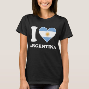 I Love Argentina Argentinian Flag Heart T-Shirt
