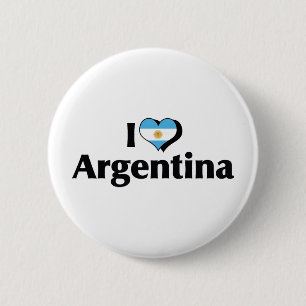 I Love Argentina Flag 6 Cm Round Badge