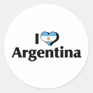 I Love Argentina Flag Classic Round Sticker