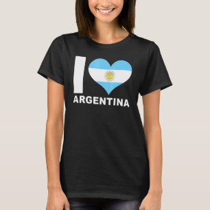 I Love Argentina Heart Flag Argentina T-Shirt