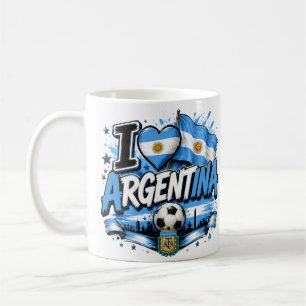 I Love Argentina Soccer Design Argentin Coffee Mug