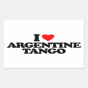 I LOVE ARGENTINE TANGO RECTANGULAR STICKER