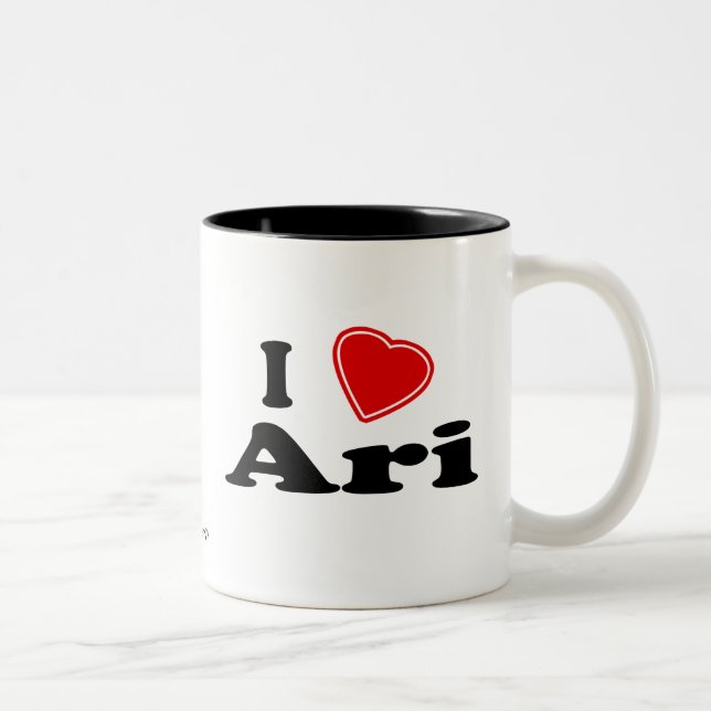 I Love Ari Two-Tone Coffee Mug (Right)