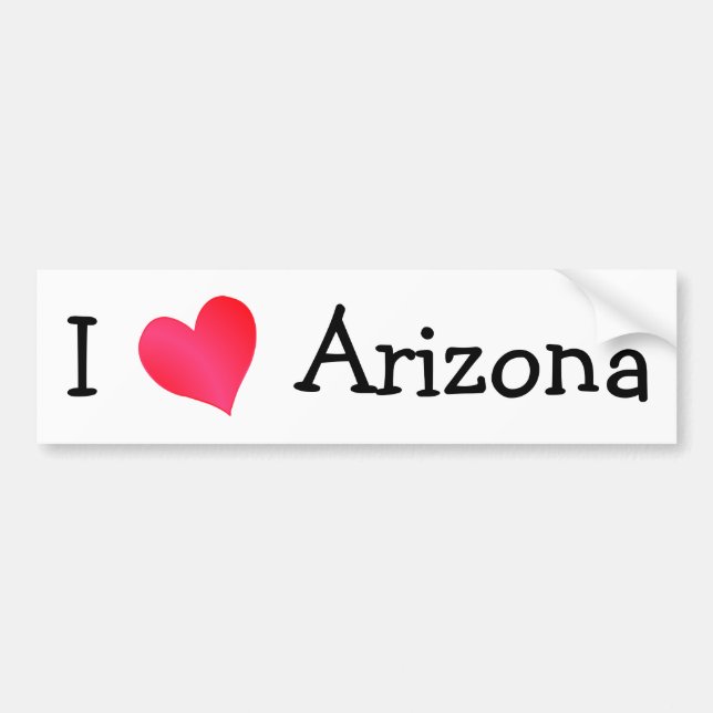 I Love Arizona Bumper Sticker (Front)