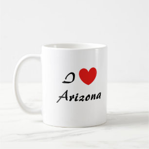 I Love Arizona Heart Typography Coffee Mug