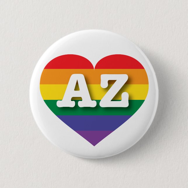 I Love Arizona Rainbow Heart 6 Cm Round Badge (Front)