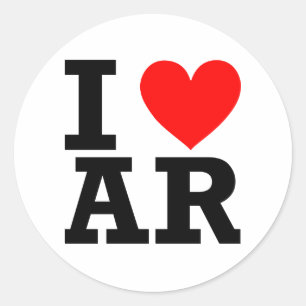 I Love Arkansas Design Classic Round Sticker