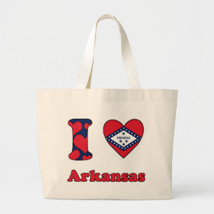 I love Arkansas Large Tote Bag
