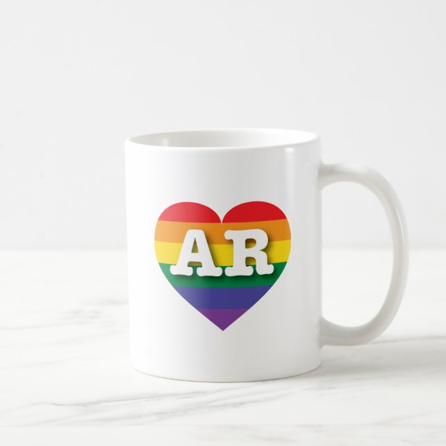 I Love Arkansas Rainbow Heart Coffee Mug (Right)