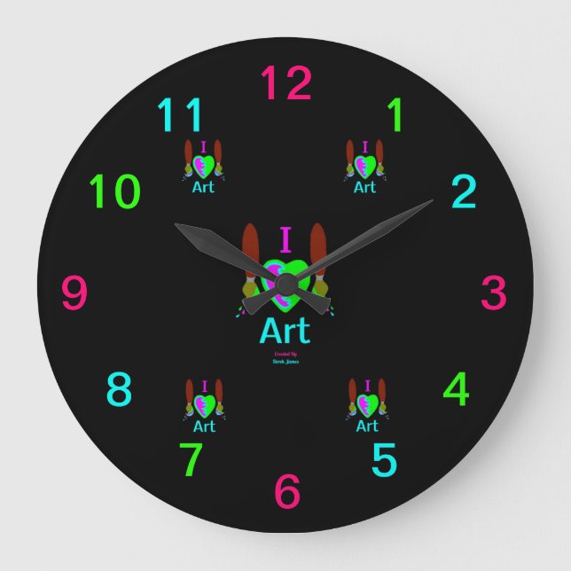 I Love Art Acrylic Wall Clock (Front)