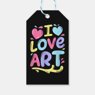 I Love Art, Artist Painter Colourful Painting Gift Tags