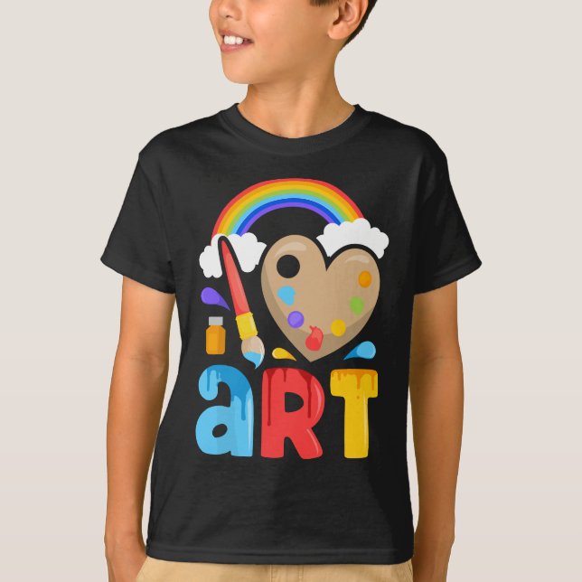 I Love Art Artist Painter Colourful Painting Gifts T-Shirt (Front)