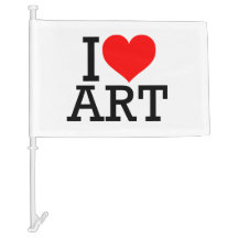 I Love Art Car Flag 