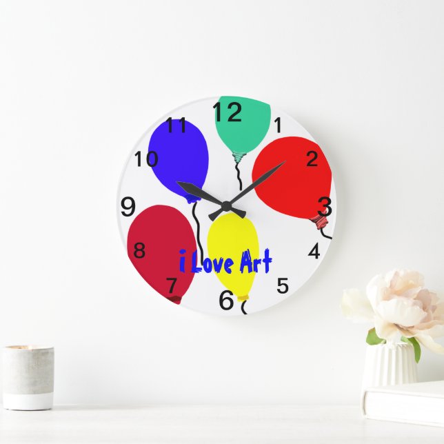 I Love Art Colourful Balloons Clock (Home)