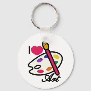 I Love Art Key Ring