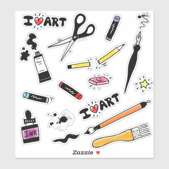I Love Art Supplies (Sheet)