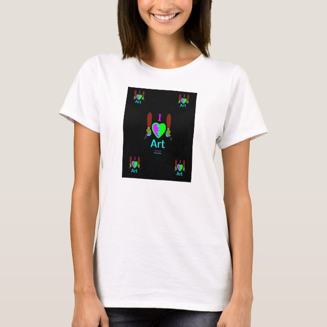 I Love Art Women's White Basic Tank Top (Front)