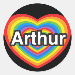 I love Arthur. I love you Arthur. Heart Classic Round Sticker