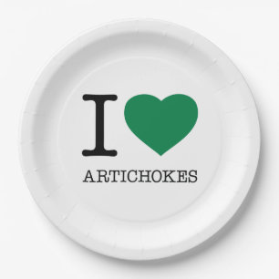 I LOVE ARTICHOKES PAPER PLATE