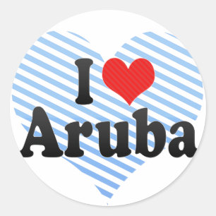 I Love Aruba Classic Round Sticker