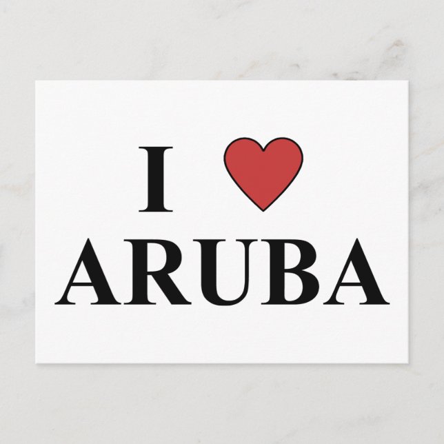 I Love Aruba Postcard (Front)