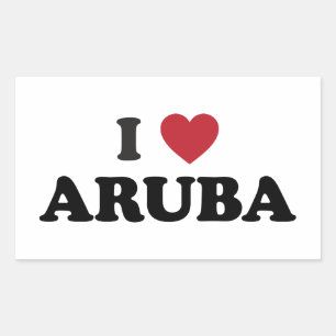 I Love Aruba Rectangular Sticker