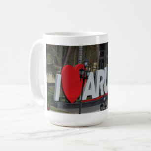 "I Love Aruba", Red heart, Mug, Photography Coffee Mug