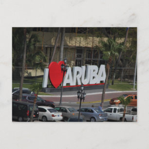 "I Love Aruba" sign, Photography, Postcard