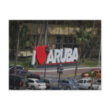 "I Love Aruba" sign, Photography, Postcard