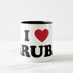 I Love Aruba Two-Tone Coffee Mug