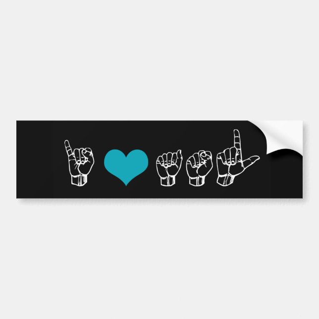 I Love ASL (American Sign Language) Bumper Sticker (Front)