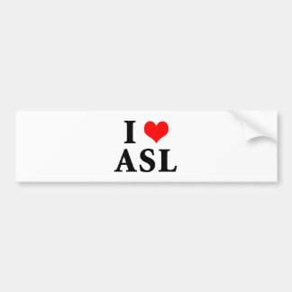I Love ASL Bumper Sticker