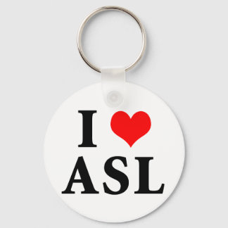 I Love ASL Key Ring