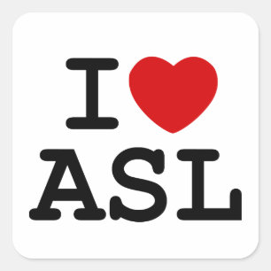 I Love ASL Square Sticker
