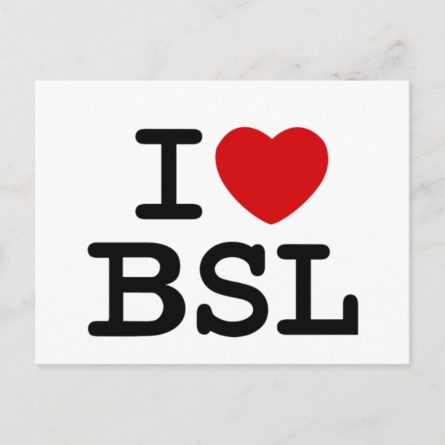 I Love ASL (White) Postcard (Front)