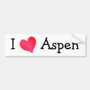 I Love Aspen Bumper Sticker